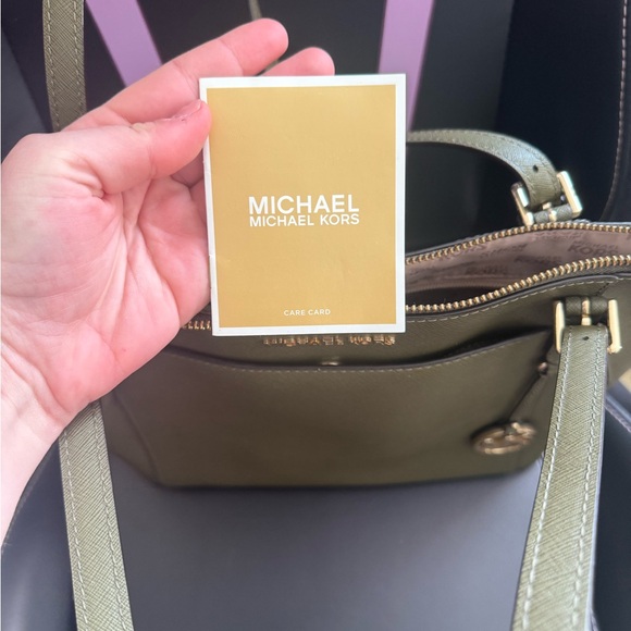 Michael Kors Olive Green Tote Ciara Bag - Picture 3 of 5